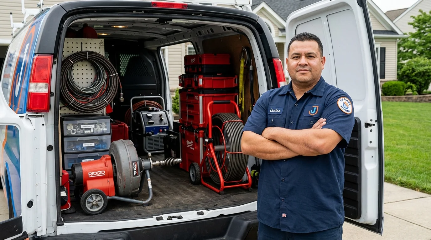 Professional drain cleaning equipment and Johns Plumbing LLC plumber in Mission Viejo